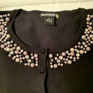 *HP* Sweaterworks black beaded sweater